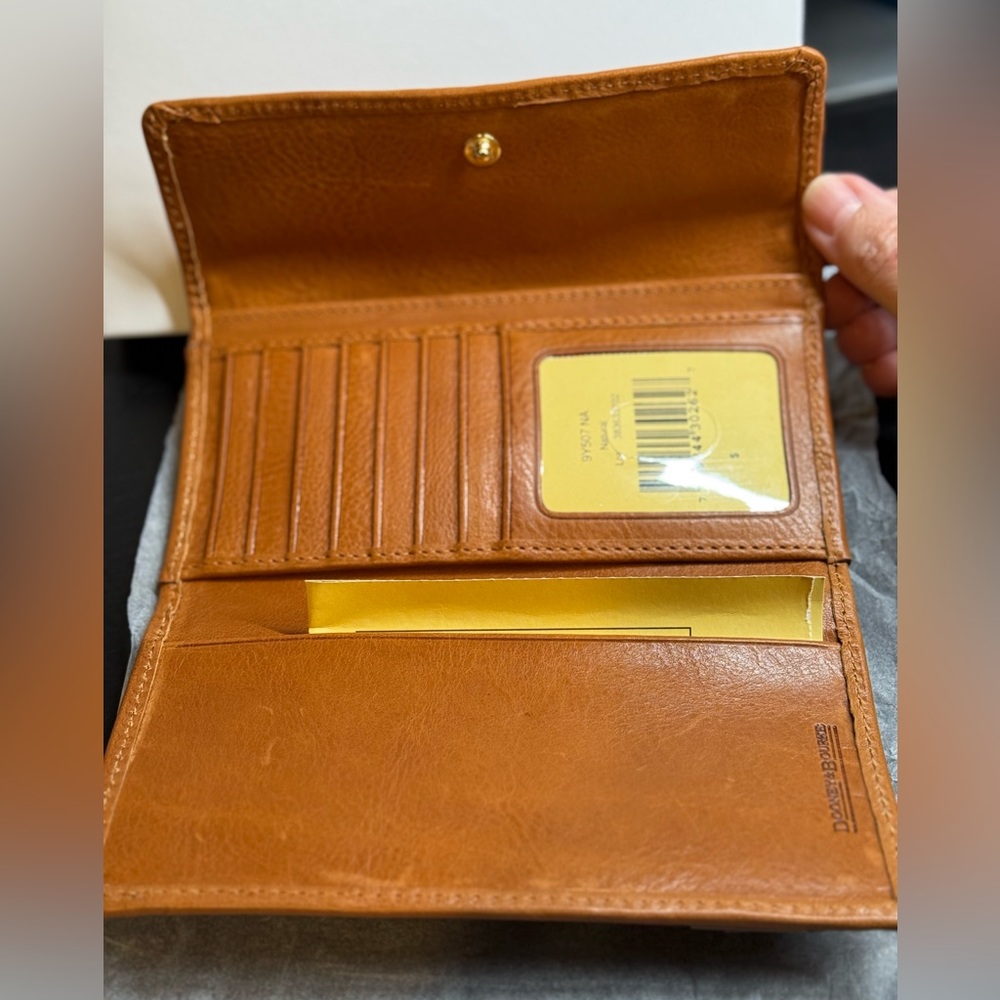 Dooney & Bourke Florentine Leather Continental Clutch Natural - Picture 2 of 4